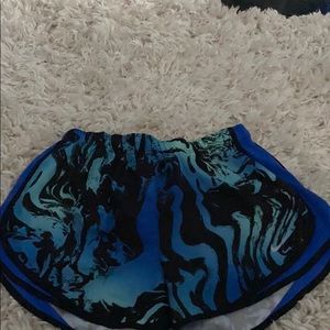 Blue and black nike shorts